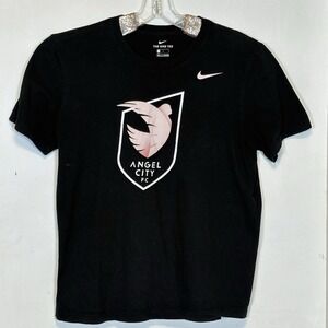 Nike Tee Angel City FC Men's Size L Soccer Futbol T-Shirt Black Short Sleeve